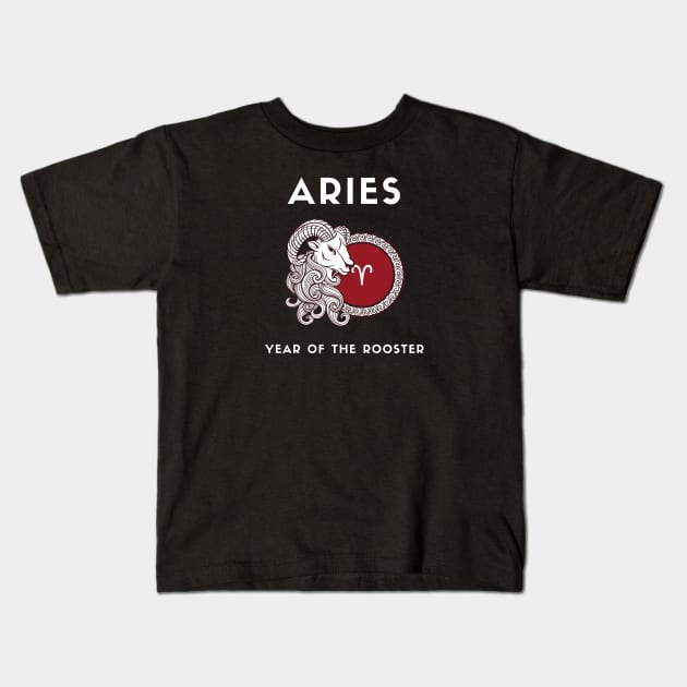 ARIES / Year of the ROOSTER Kids T-Shirt by KadyMageInk